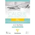 Papel de calco aterciopelado Clairefontaine, 55 g/m², A2, 42 cm x 59,4 cm, 1 unidad, Bloc encolado 1 lado