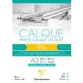 Bloc de calco Clairefontaine, A3, 29,7 cm x 42 cm, A3 - 29,7 x 42 cm, 90 g/m², Bloc encolado 1 lado
