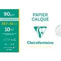 Papel de calco aterciopelado Clairefontaine, 70 g/m², A3, 29,7 cm x 42 cm, Paquete de 10 unidades, Paquete