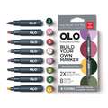 Set de 8 medio-marcadores con punta biselada OLO, Set, Botánico