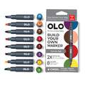 Set de 8 medio-marcadores con punta biselada OLO, Set, Cómico