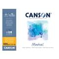 Papel Canson Montval, A2, 42 cm x 59,4 cm, 300 g/m², Fin, Bloc encolado por un lado, 12 hojas