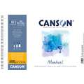 Papel Canson Montval, A3, 29,7 cm x 42 cm, 300 g/m², Fin, Bloque con espiral, 12 hojas