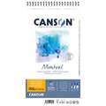 Papel Canson Montval, 16 cm x 28,4 cm, 300 g/m², Fin, Bloque con espiral, 12 hojas