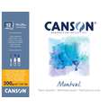 Papel Canson Montval, 19 cm x 24 cm, 300 g/m², Fin, Bloc encolado por 4 lados, 12 hojas
