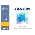 Papel Canson Montval, A3, 29,7 cm x 42 cm, 300 g/m², Fin, Bloc encolado por un lado, 100 hojas