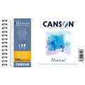 Papel Canson Montval, 10,5 cm x 15,5 cm, 300 g/m², Fin, Bloque con espiral, 12 hojas