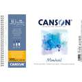 Papel Canson Montval, A4, 21 cm x 29,7 cm, 300 g/m², Fin, Bloque con espiral, 12 hojas