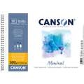 Papel Canson Montval, 24 cm x 32 cm, 300 g/m², Fin, Bloque con espiral, 12 hojas