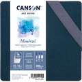 Cuaderno de acuarela tipo leporello con tapa dura Montval Art Book Canson, 15 x 15 cm, Fin, 300 g/m²
