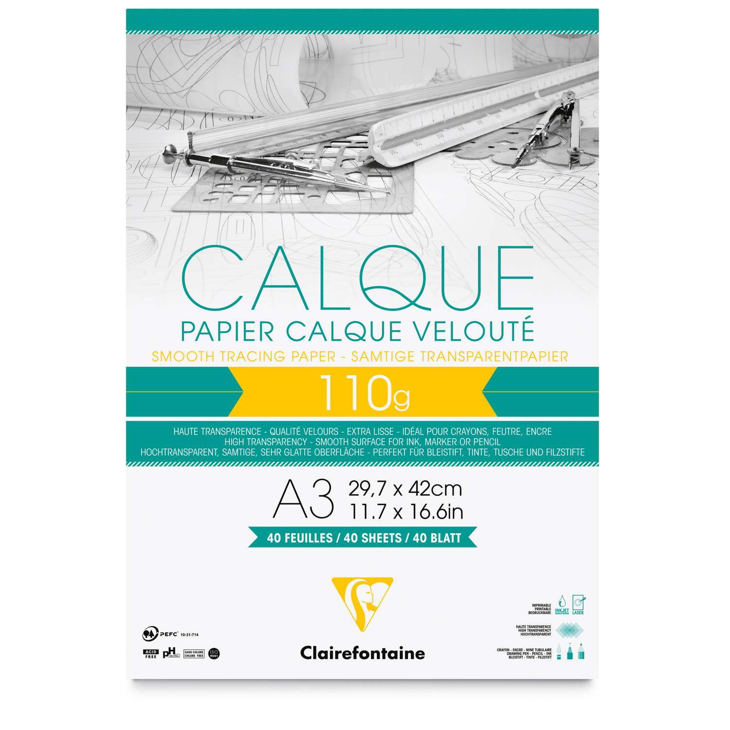 Clairefontaine Tracing Paper 24 x 32 cm 90/95 g 20 Sheets 