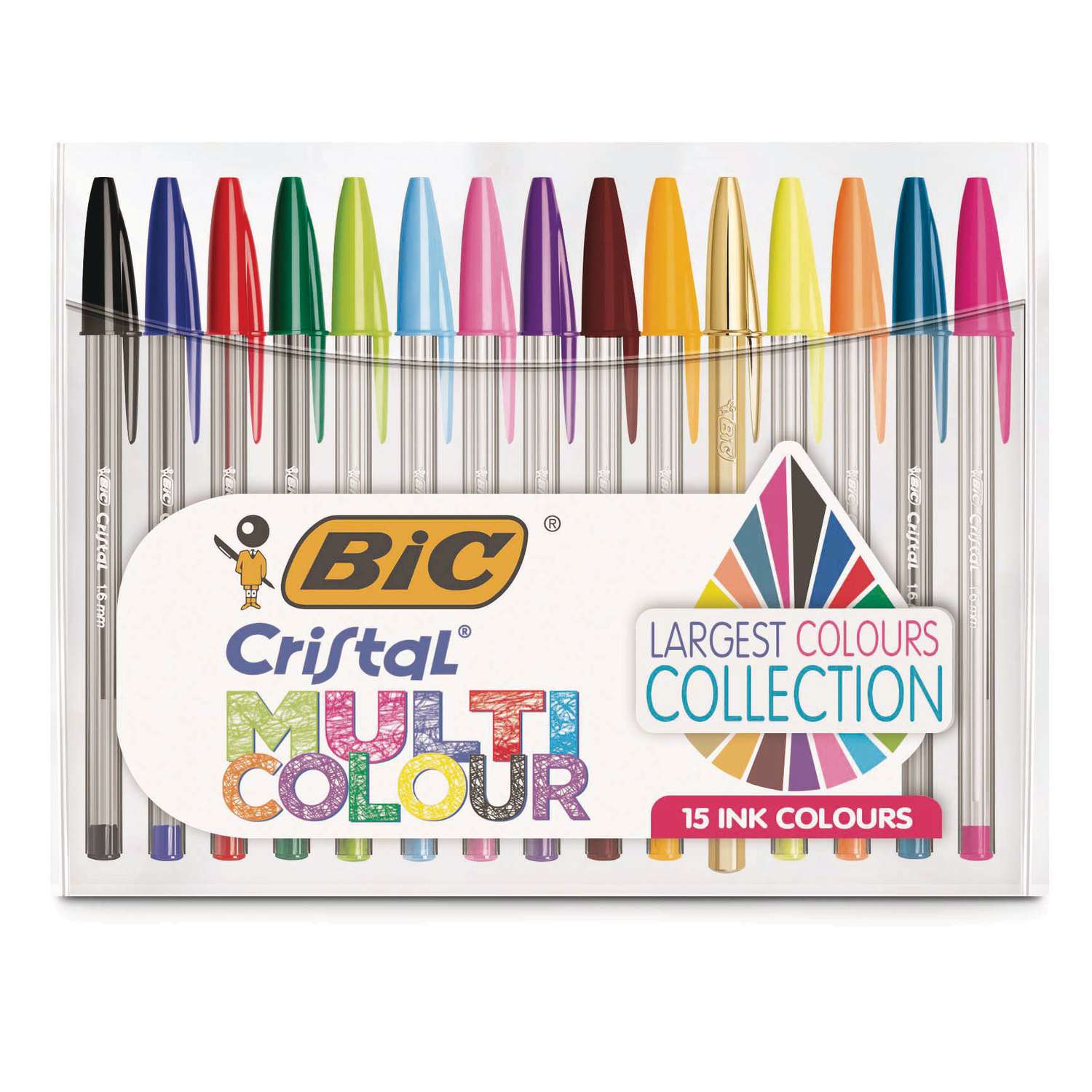 Set de 15 bolígrafos Cristal Bic – colores surtidos