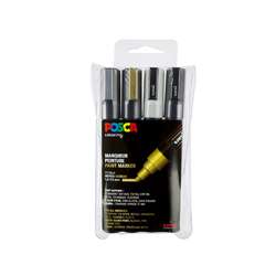 Set de 4 rotuladores Posca metálicos