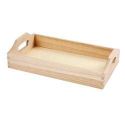 Bandeja de madera natural rectangular
