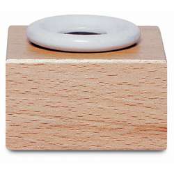 Tintero de porcelana con soporte de madera