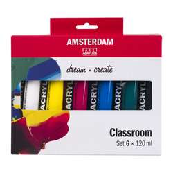 Set de 6 tubos de 120 ml de colores acrílicos Talens Amsterdam Standard