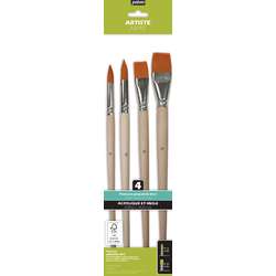 Set de 4 pinceles de fibras sintéticas doradas en poliamida Pébéo 
