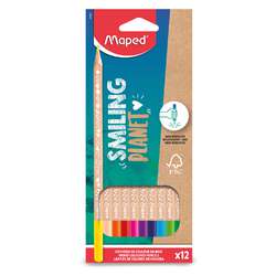 Estuche de 12 lápices de color Smiling Planet Maped