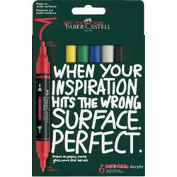 Set de 6 rotuladores acrílicos Multimark de doble punta « Colores básicos » Faber-Castell