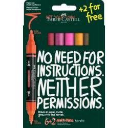 Set de 6+2 marcadores acrílicos Multimark de doble punta « Flame » Faber-Castell