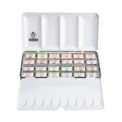 Caja metálica para 24 godets de acuarela Horadam Schmincke