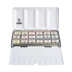 Caja metálica para 18 godets de acuarela Horadam Schmincke