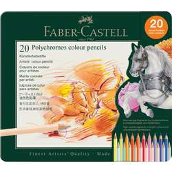 Estuche metálico de 20 lápices de color Polychromos Faber-Castell