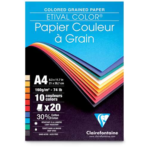 Papel de color Maya de Clairefontaine: bloque de 20 hojas 