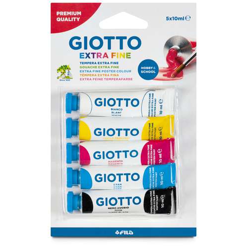 Cajita de guache extrafina Giotto – 5 tubos de 10 ml 