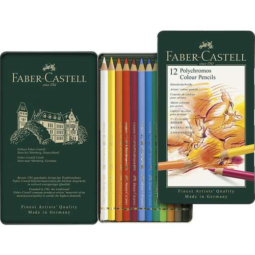 Caja metálica de lápices de colores Polychromos 