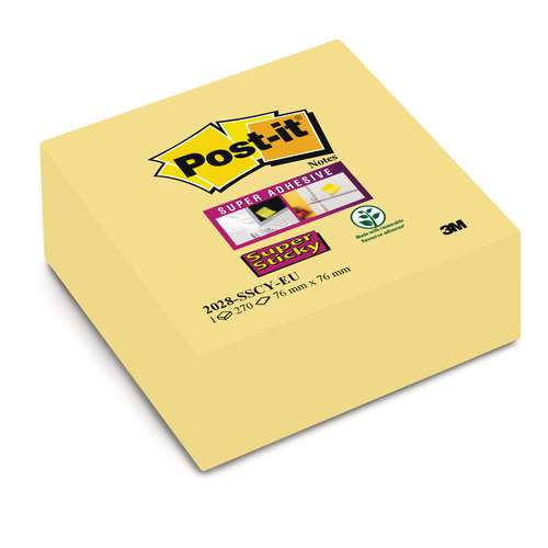 Taco de notas Post-it Super sticky amarillo pastel 