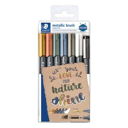 Set Staedtler® metallic brush & pigment liner 8321 