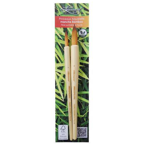 Set de 2 pinceles para acuarela de bambú serie 700RO 