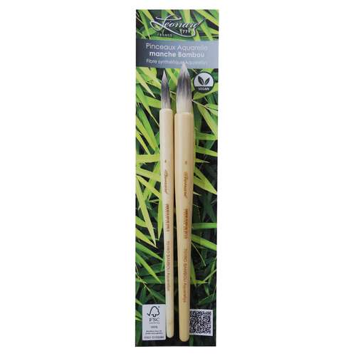 Set de 2 pinceles de bambú para acuarela Léonard Serie 701RO 