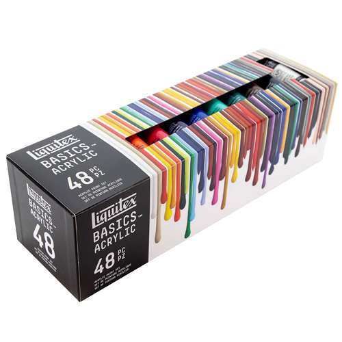 Caja de 48 colores de pintura acrílica Liquitex Basics 