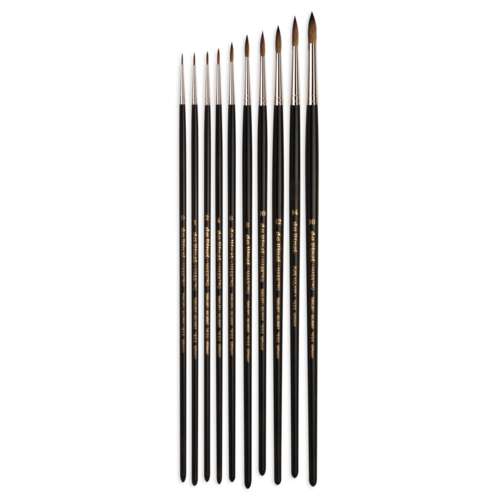 Pinceles redondos para pintura al óleo serie 1600 da Vinci, marta roja Kolinsky 