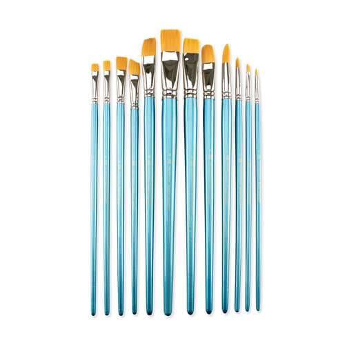 Set de 12 pinceles de fibras sintéticas Taklon doradas Royal Langnickel 