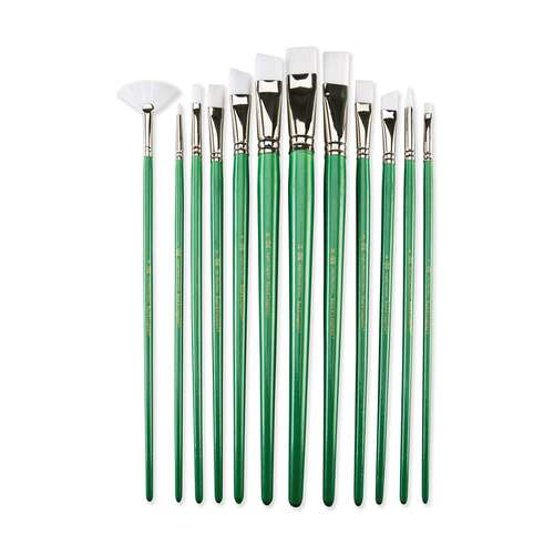 Set de 12 pinceles defibras sintéticas Taklon Blancas Royal Langnickel 