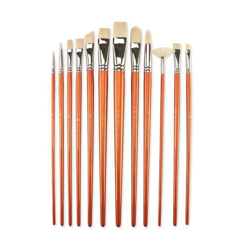 Set de 12 pinceles de fibras sintéticas Taklon Marfil Royal Langnickel 