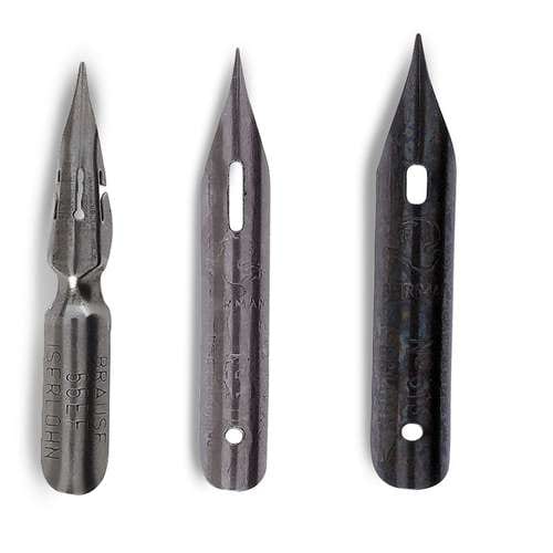 Brause – Set de 3 Plumillas para Dibujo | 66B, 511B, 513B 