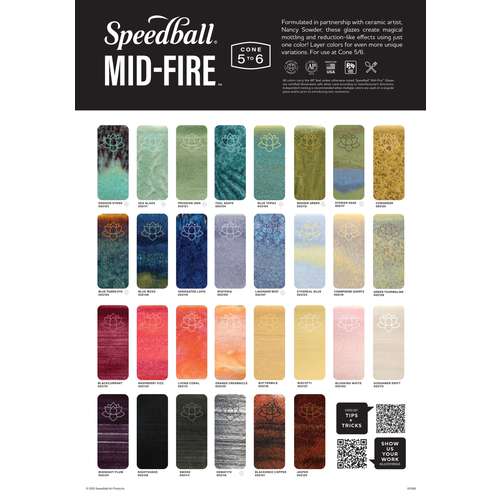 Carta de colores speedball® MID-FIRE™ Glaze 