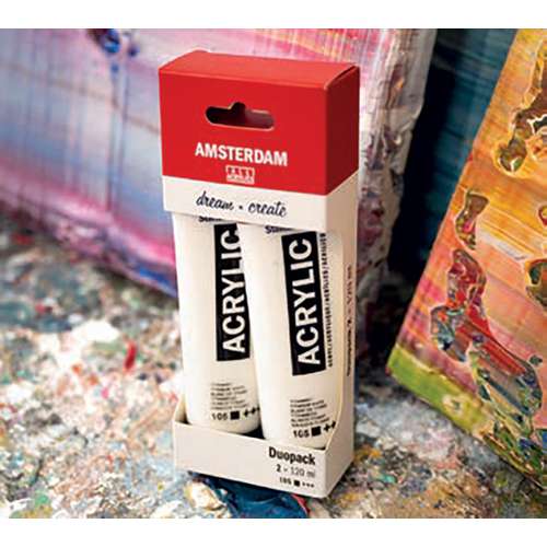 Lote de 2 tubos de 120 ml de Acrílica Amsterdam. 