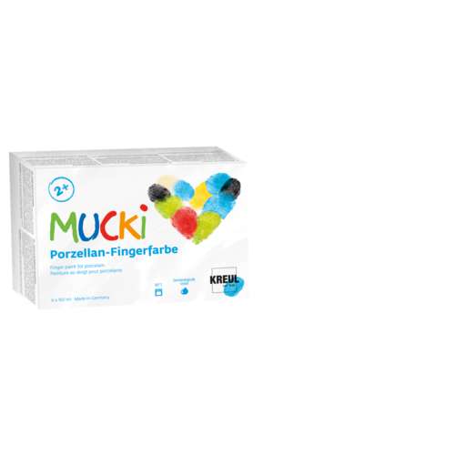 Set de 6 × 150 ml de pintura para dedos para porcelana Mucki Kreul 
