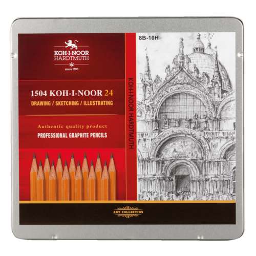 Estuche metálico de 24 lápices de grafito Koh-I-Noor (2)
