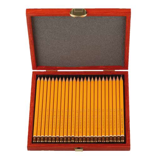 Estuche de madera de 24 lápices de grafito Koh-I-Noor (1)