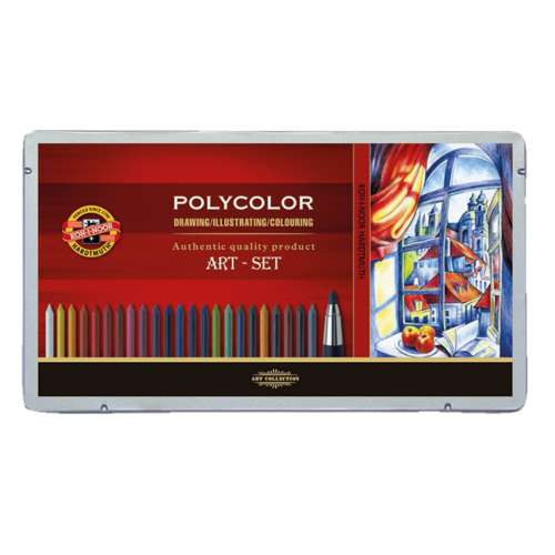 Estuche metálico de 32 piezas Polycolor para artistas Koh-I-Noor 