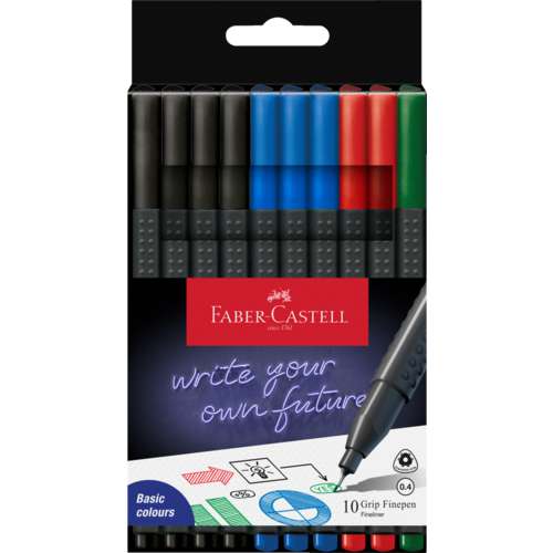 Set de 10 marcadores Grip Office Finepen Faber Castell 